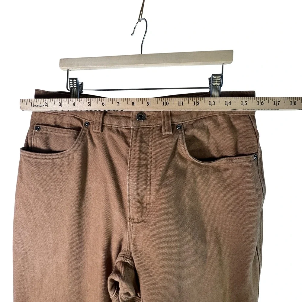 Duluth Trading Co Flannel Lined Fire Hose Canvas Pants Brown 32x32 Workwear Mens